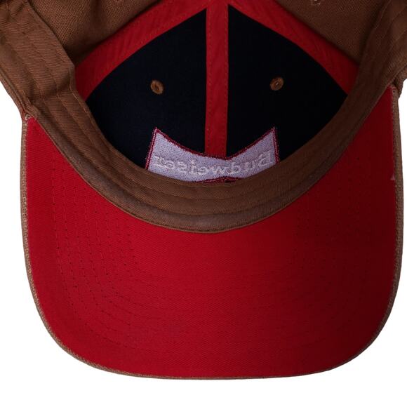 Budweiser Beer Snapback Hat Cap Adjustable Embroidered Logo Coverall Brown - Picture 7 of 10